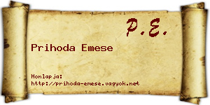 Prihoda Emese névjegykártya